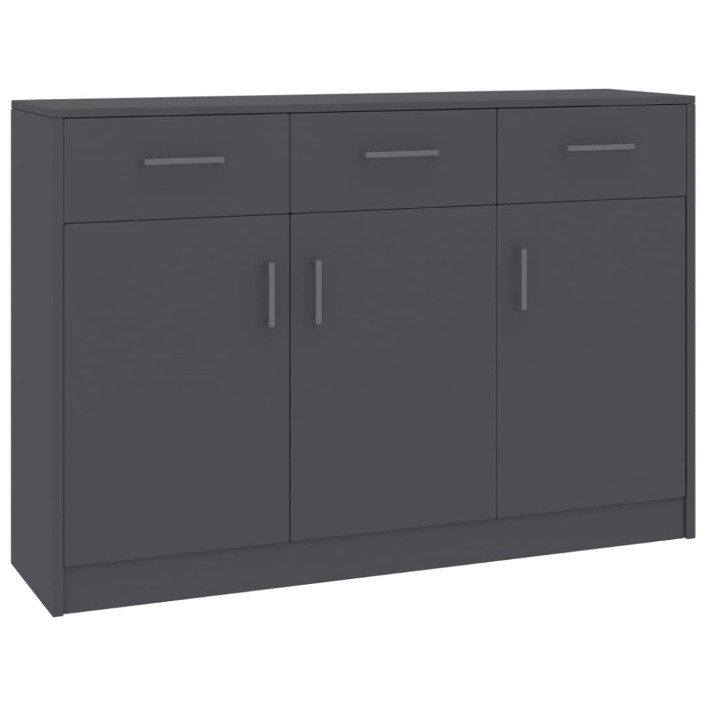 vidaXL Sideboard Grey Engineered Wood Cabinet Home Decor Organiser Buffet