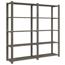 vidaXL Lagerregal mit 5 Böden Grau 170x38x170 cm Massivholz Kiefer
