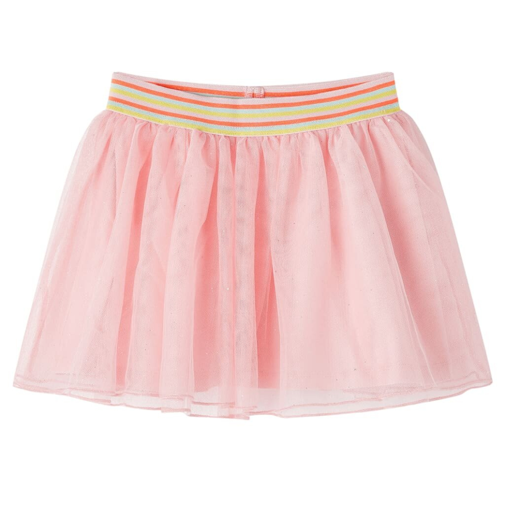 (128) Kids' Skirt with Tulle's Girl's Skater Skirt Children Short Skirt Light Pink