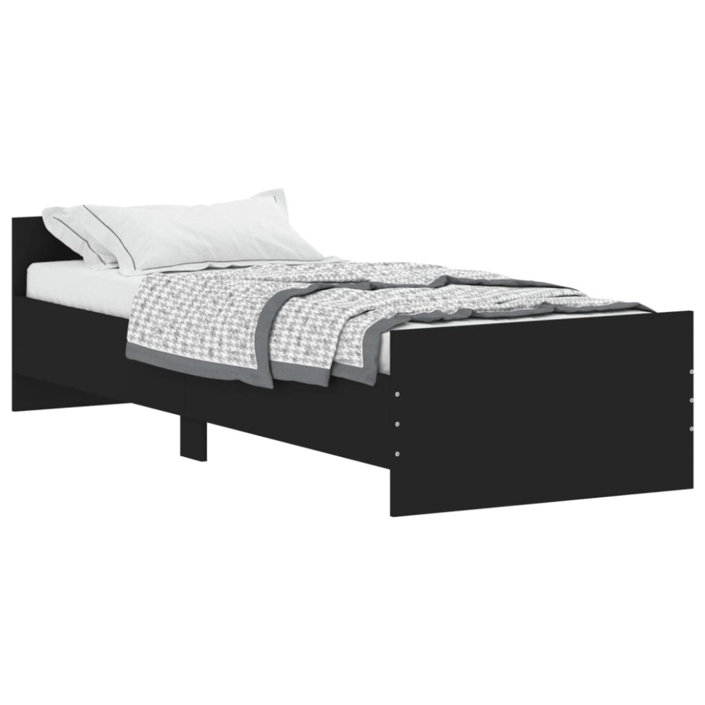 (black, 75 x 190 cm) vidaXL Bed Frame with Headboard and Footboard Bed Concrete Grey 140x200 cm