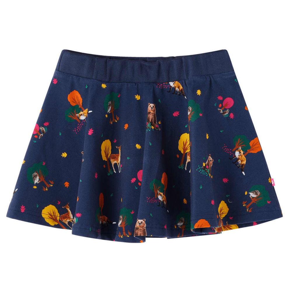 (92) Kids' Skirt Children's Skater Skirt Children Short Skirt Animals Print Navy