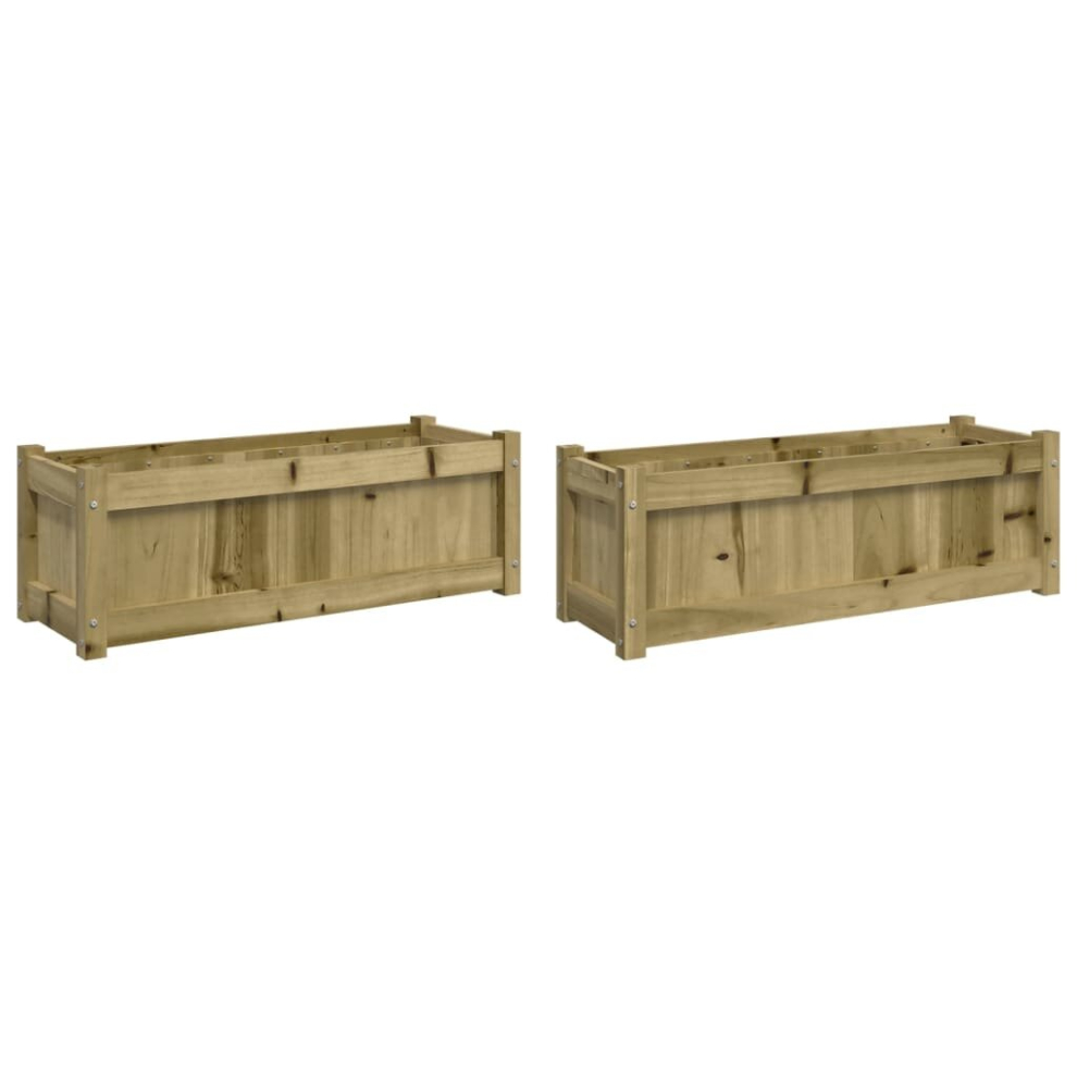 Vidaxl Garden Planters Flower Pot Patio Plant Pot 2 Pcs Impregnated Wood Pine