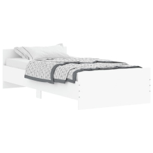 (white, 90 x 190 cm) vidaXL Bed Frame with Headboard and Footboard Mattress Foundation Bed Base