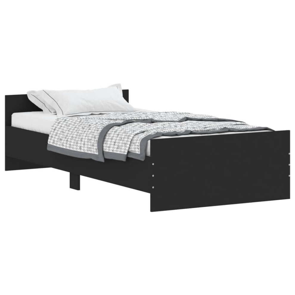 (black, 90 x 200 cm) vidaXL Bed Frame with Headboard and Footboard Bed Concrete Grey 140x200 cm