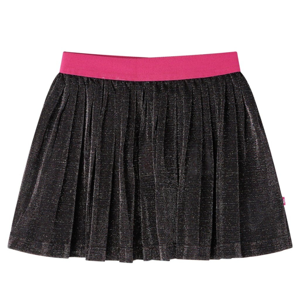 (104) Kids' Pleated Skirt with Glitter School Girls' Shrot Skirt Skater Skirt Navy