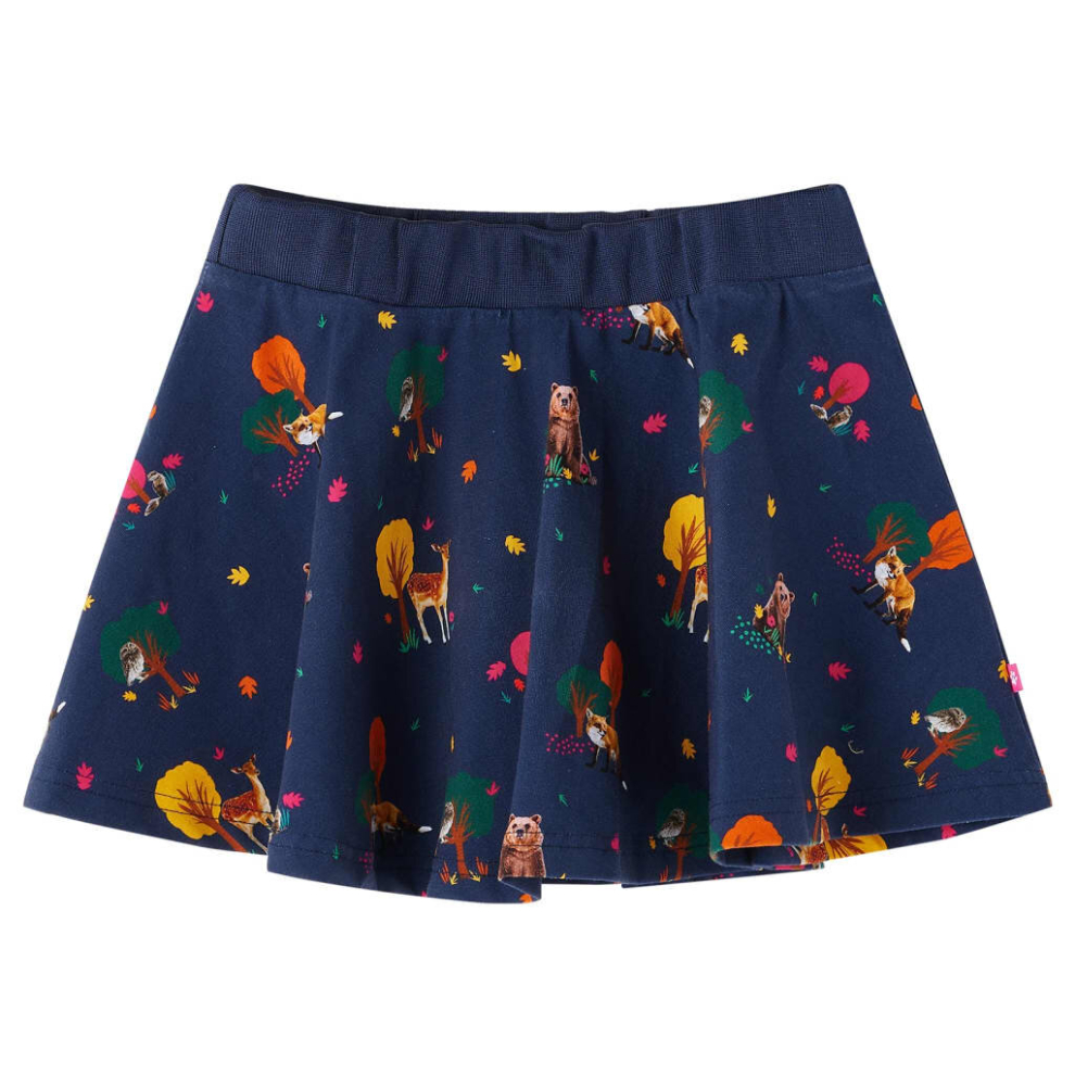 (116) Kids' Skirt Children's Skater Skirt Children Short Skirt Animals Print Navy