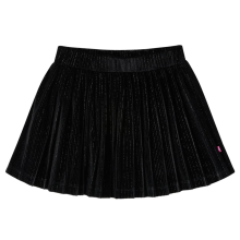 (128) Kids' Pleated Skirt with Lurex School Girls' Shrot Skirt Skater Skirt Black