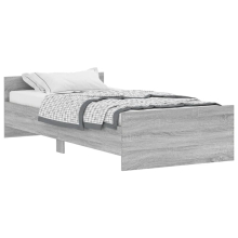 (grey sonoma, 90 x 190 cm) vidaXL Bed Frame with Headboard and Footboard Mattress Foundation Bed Base