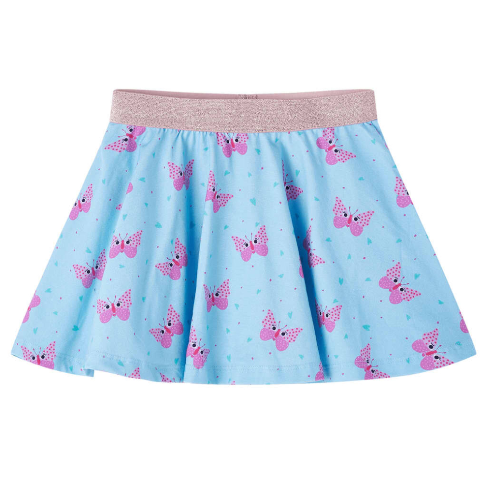 (92) Kids' Skirt Children's Skater Skirt Children Short Skirt Butterfly Print Blue