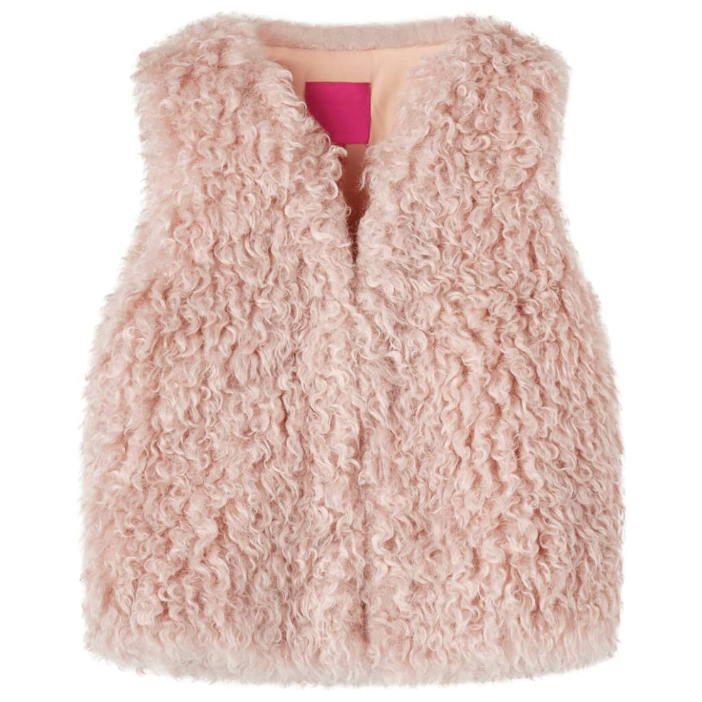 (140) Kids' Vest Baby Toddler Children's Sleeveless Girls Gilet Faux Fur Light Pink