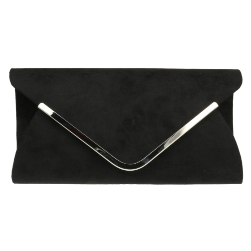 (Black) Womens Envelope Clutch Bag 1