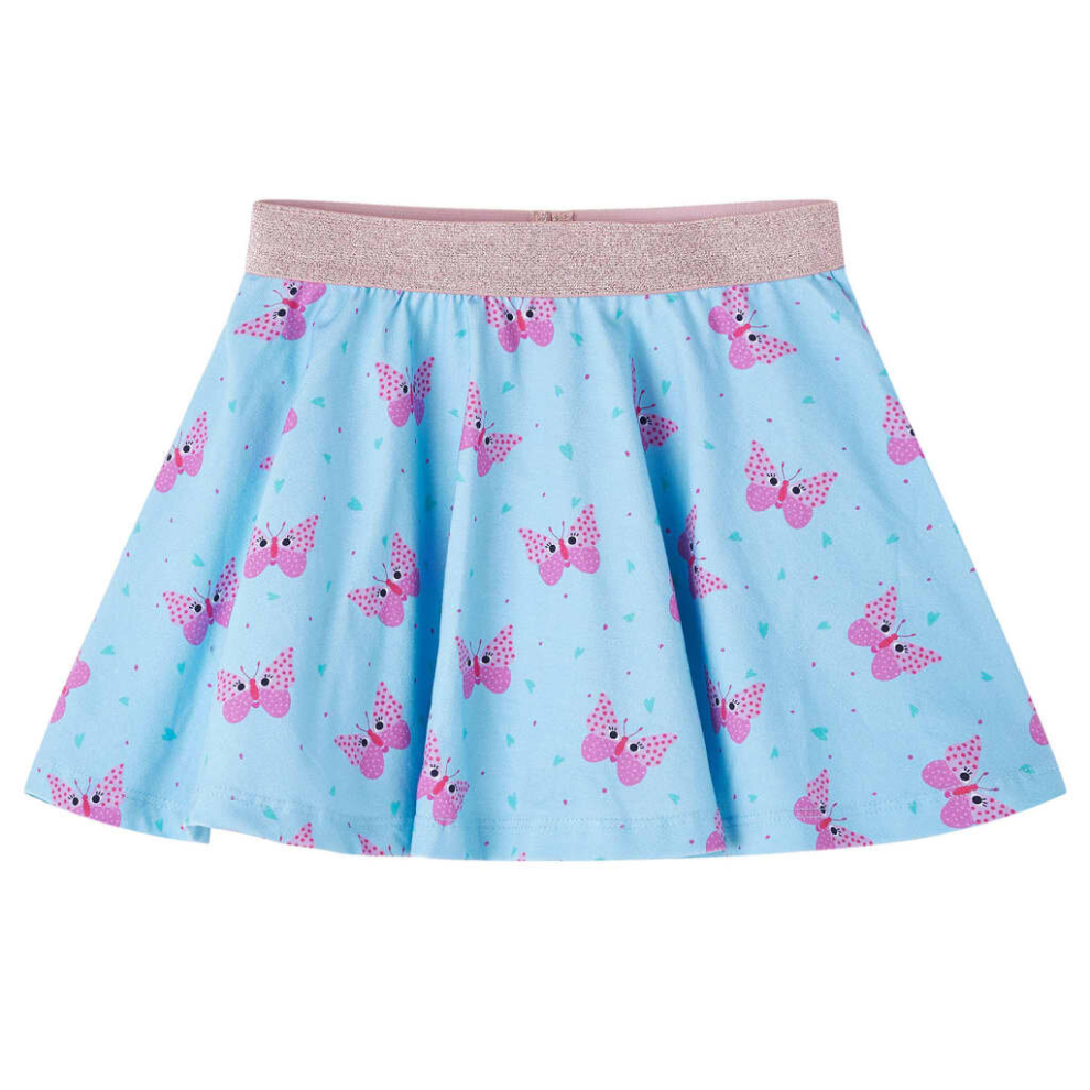 (128) Kids' Skirt Children's Skater Skirt Children Short Skirt Butterfly Print Blue