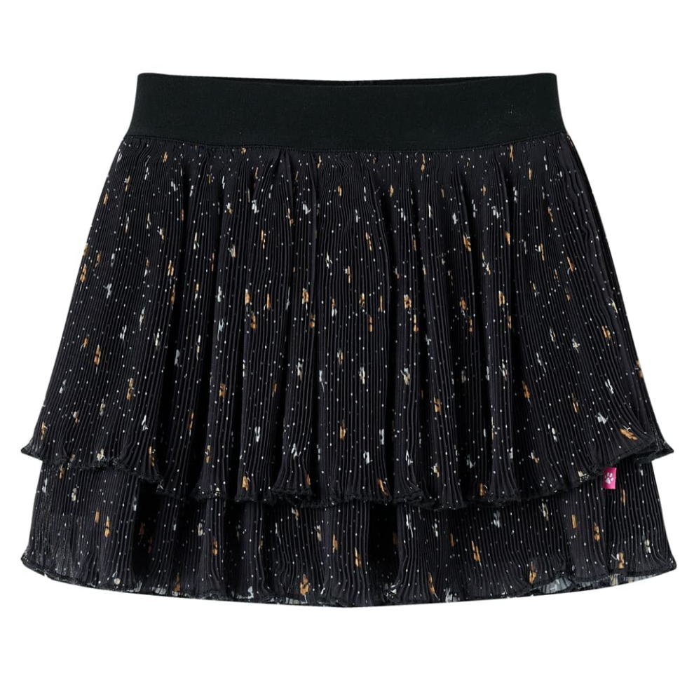 Vidaxl (92) Kids' Skirt Girl's Skater Skirt Toddler Short Skirt Tiered Ruffle Design Black