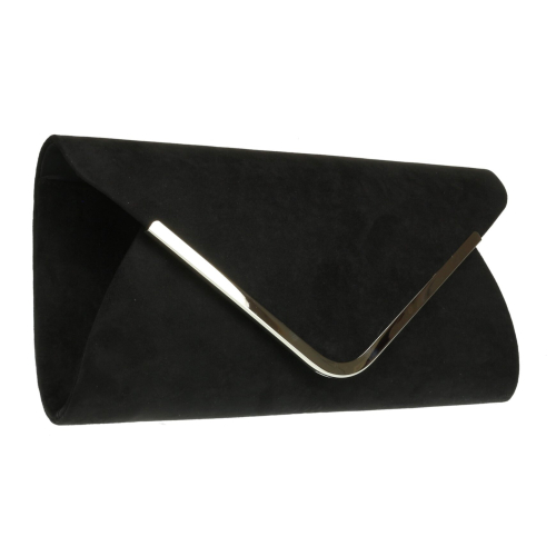(Black) Womens Envelope Clutch Bag