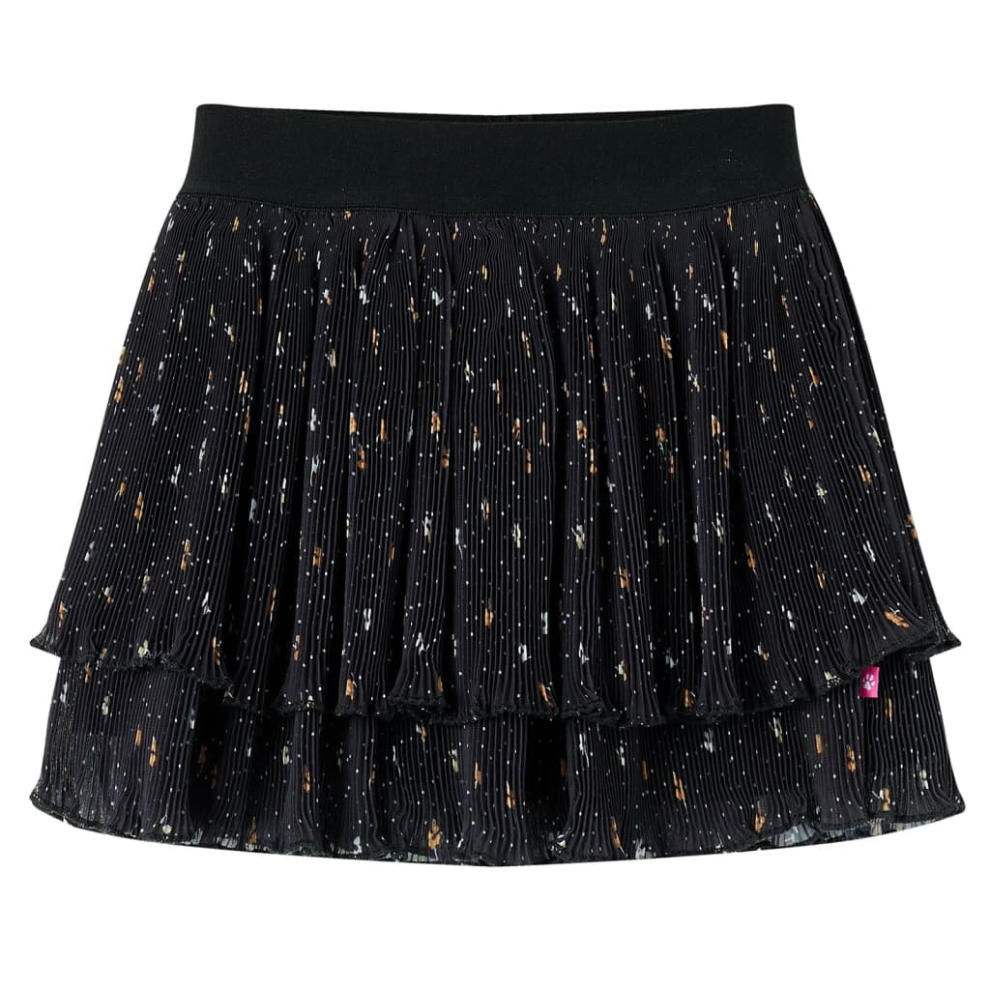 Vidaxl (116) Kids' Skirt Girl's Skater Skirt Toddler Short Skirt Tiered Ruffle Design Black