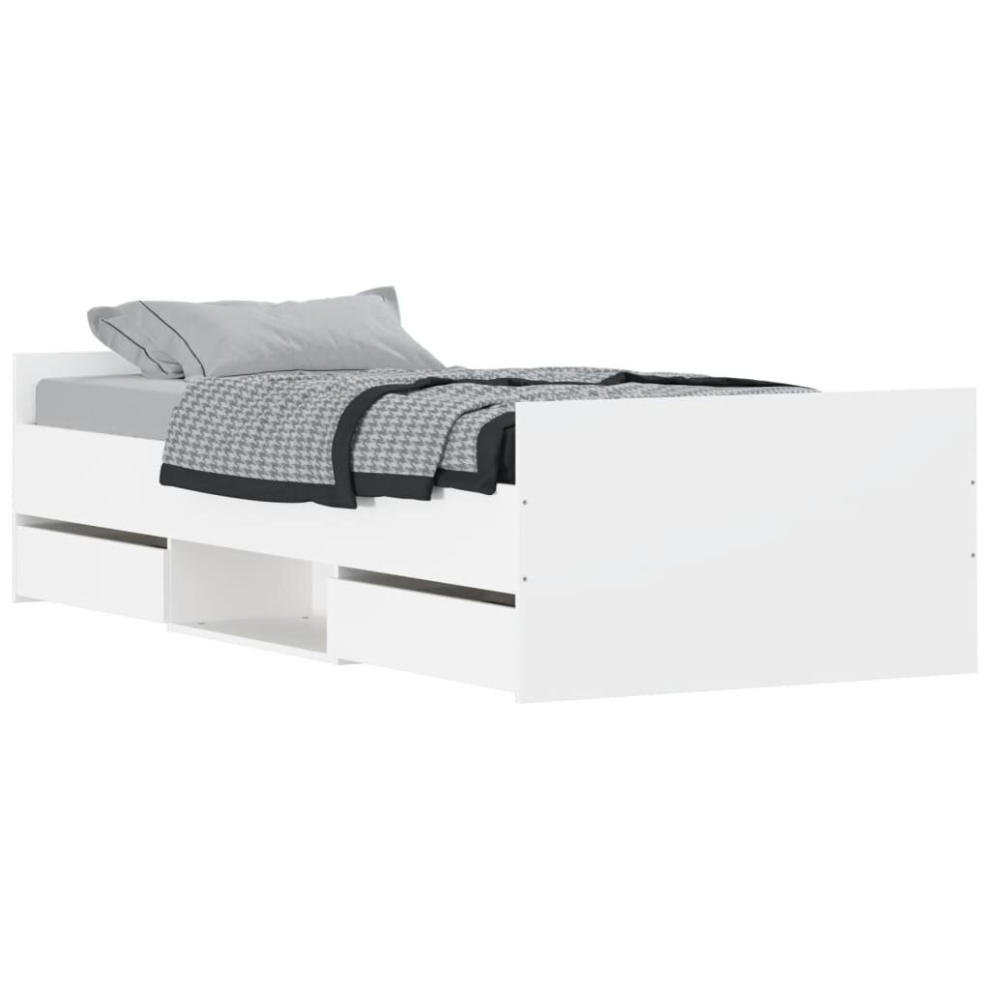 (white, 90 x 200 cm) vidaXL Bed Frame with Headboard and Footboard Bed Concrete Grey 100x200 cm