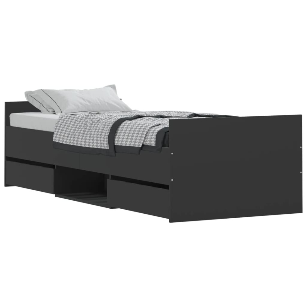 (black, 75 x 190 cm) vidaXL Bed Frame with Headboard and Footboard Bed Concrete Grey 100x200 cm