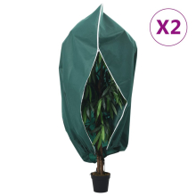(green, 1.55 x 1.55 m/ 2 pcs) vidaXL Plant Fleece Covers with Zip Outdoor Garden Frost Protection 70 g/m²