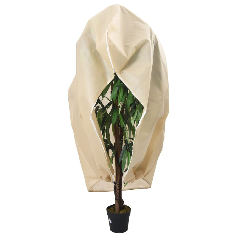 (beige, 3.93 x 3 m/ 1 pcs) vidaXL Plant Fleece Covers with Zip Outdoor Garden Frost Protection 70 g/mÃÂ²