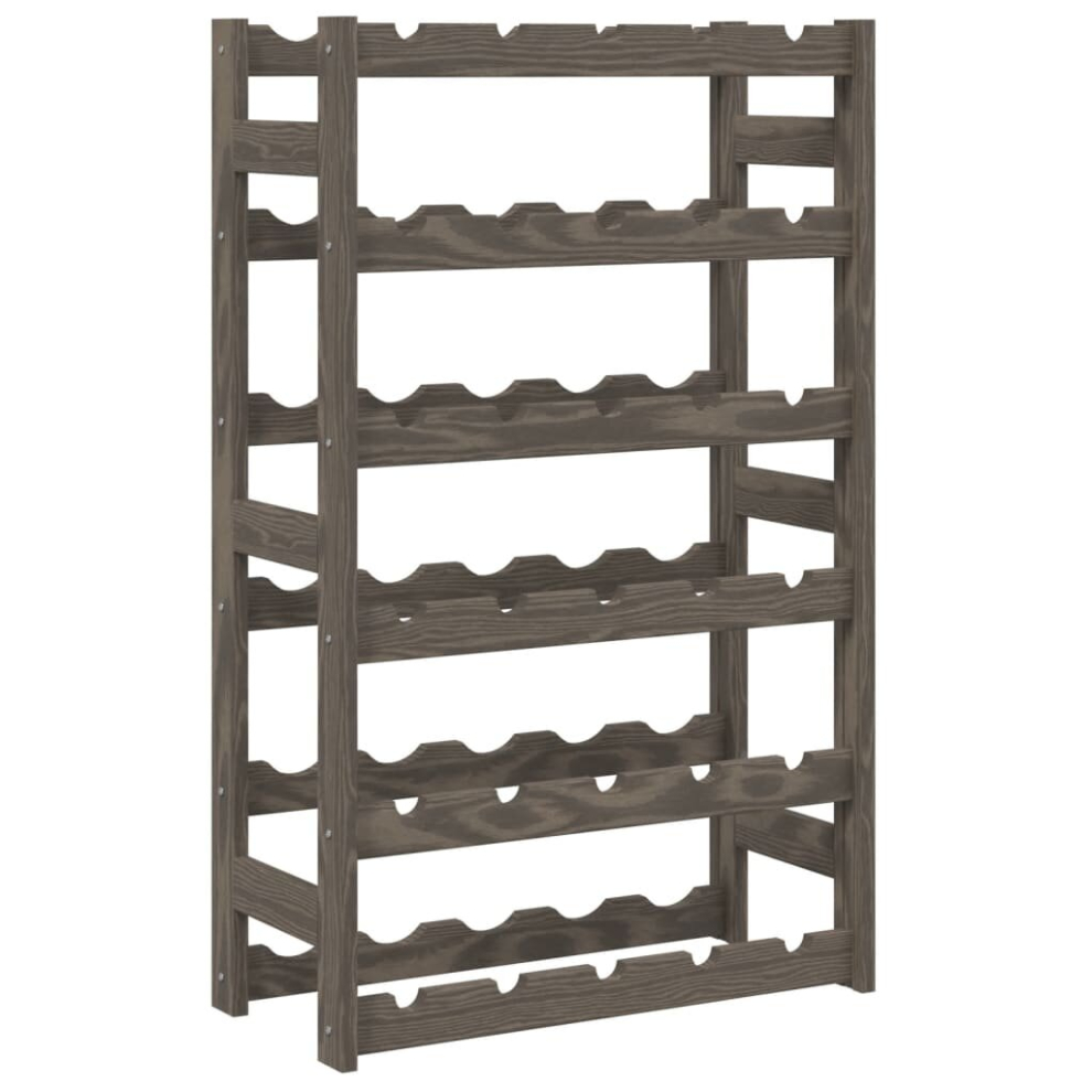 (grey, 30 bottle) vidaXL Wine Rack for 12/16/20/30/42/56/77 Bottles Pinewood Bottle Cabinet