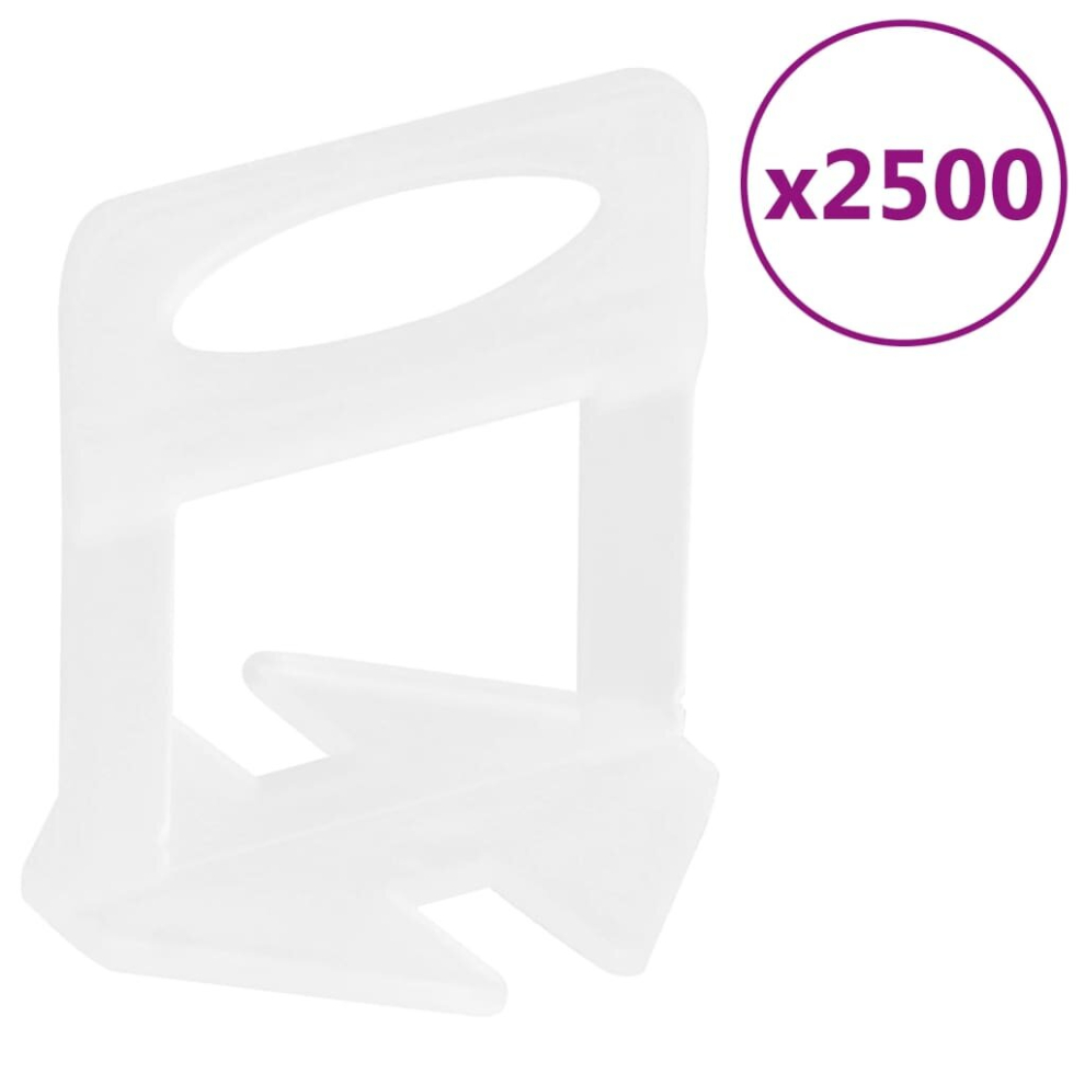 Vidaxl Tile Levelling Clips Leveling Spacer Clips Floor Tile Spacer 2500 Pcs