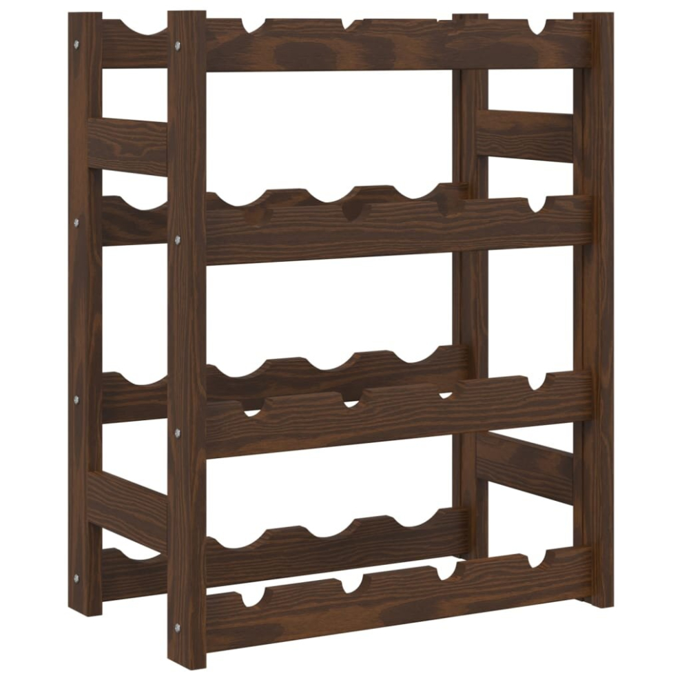 (brown, 16 bottle) vidaXL Wine Rack for 12/16/20/30/42/56/77 Bottles Pinewood Bottle Cabinet