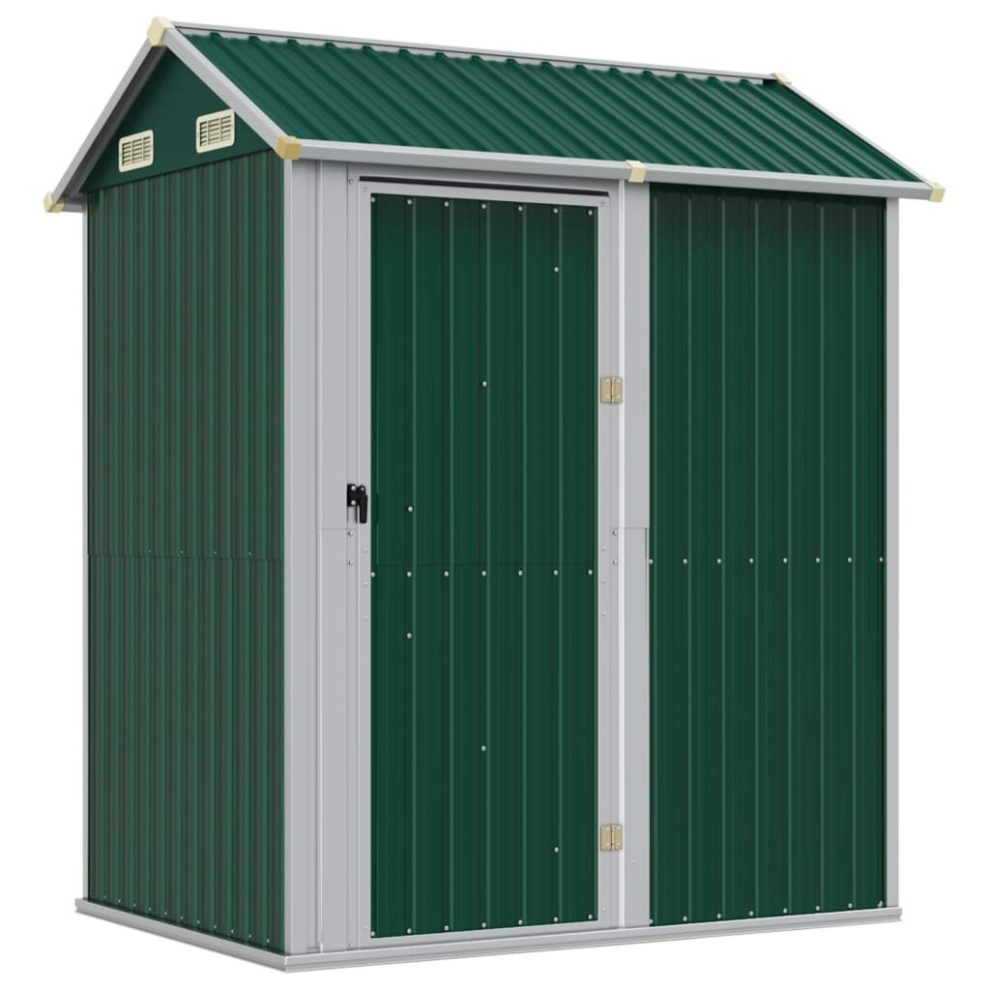 (green) vidaXL Garden Shed Outdoor Storage Shed Patio Yard Tool Shed Galvanised Steel
