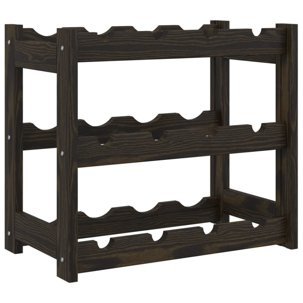 Vidaxl (, 12 Bottle) Wine Rack Wine Shelf Bottle Holder Wine Drinking Rack Solid Wood Pine Black