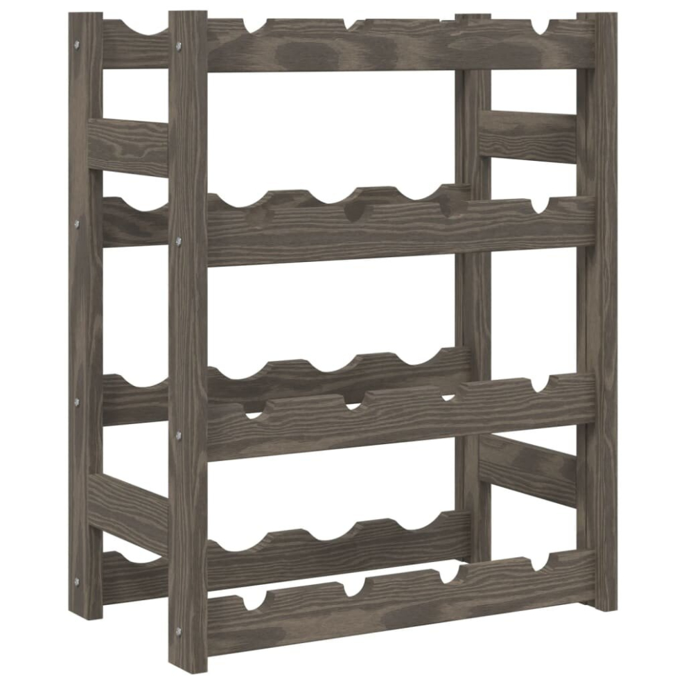 (grey, 16 bottle) vidaXL Wine Rack for 12/16/20/30/42/56/77 Bottles Pinewood Bottle Cabinet