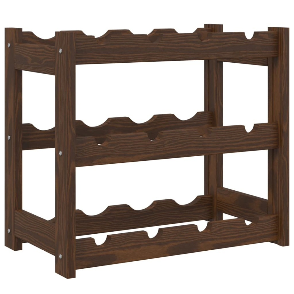 Vidaxl (, 12 Bottle) Wine Rack Wine Shelf Bottle Holder Wine Drinking Rack Solid Wood Pine Brown