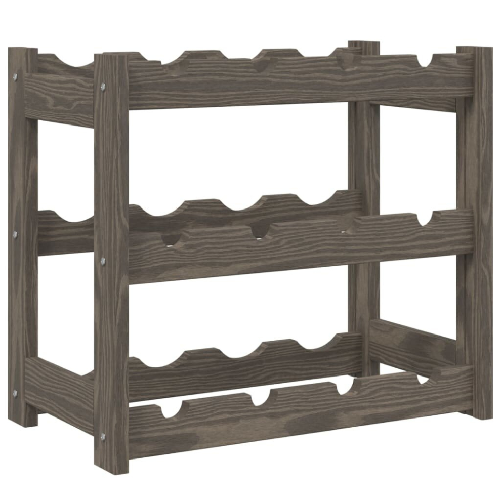 Vidaxl (, 12 Bottle) Wine Rack Wine Shelf Bottle Holder Wine Drinking Rack Solid Wood Pine Grey