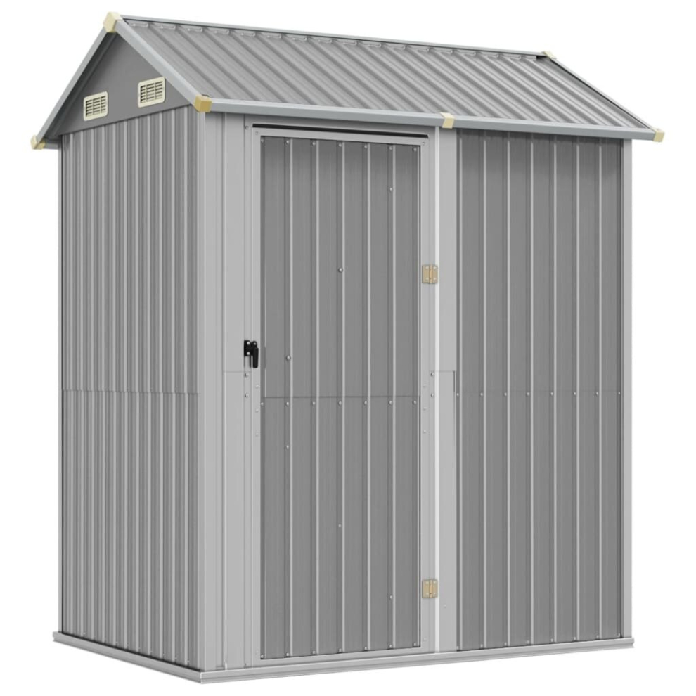 (light grey) vidaXL Garden Shed Outdoor Storage Shed Patio Yard Tool Shed Galvanised Steel