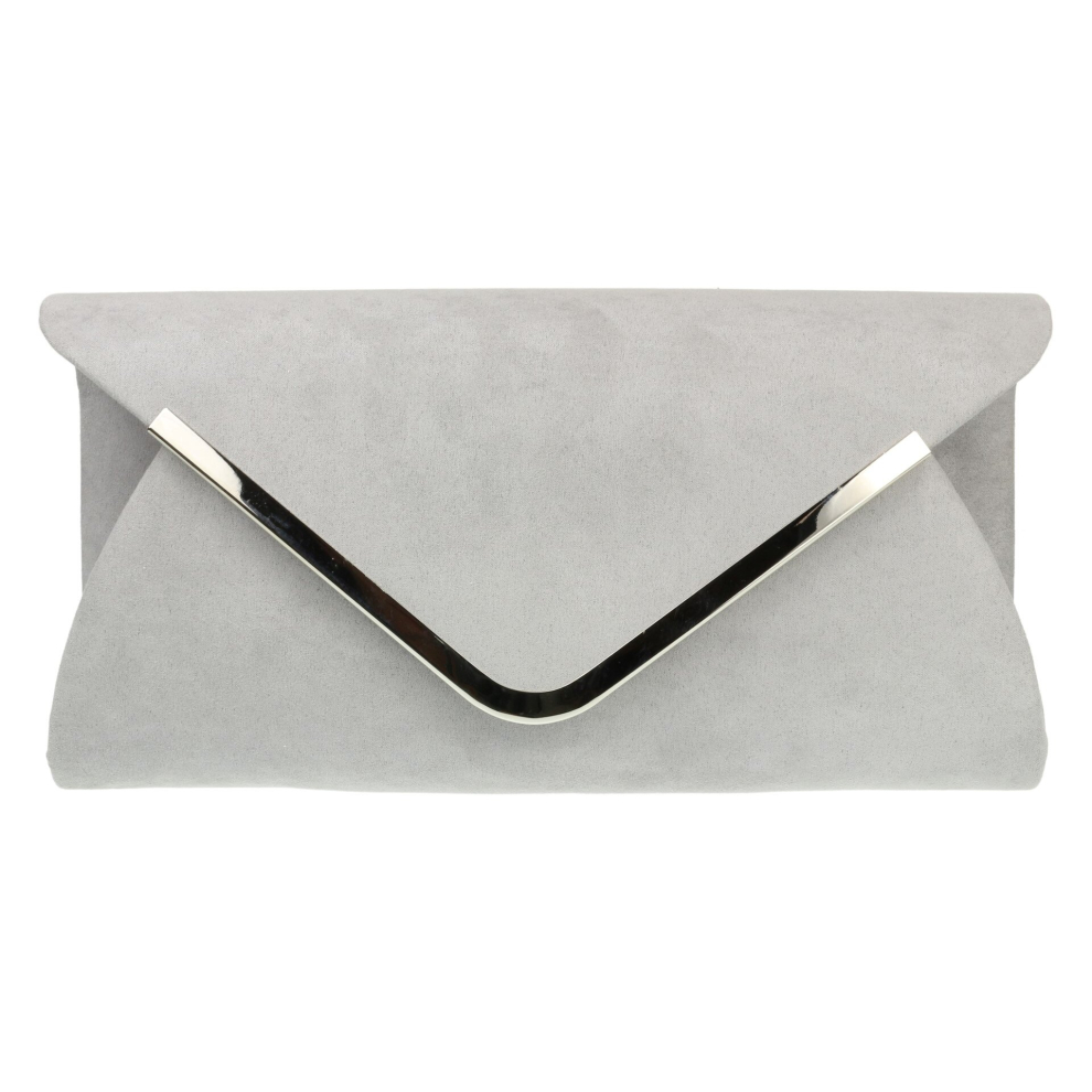 (Grey) Womens Envelope Clutch Bag