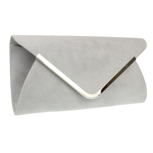 (Grey) Womens Envelope Clutch Bag 2