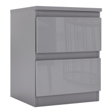 ((2 Drawers)) High Gloss Chest Of Drawers Bedroom Furniture Storage Bedside Cabinet