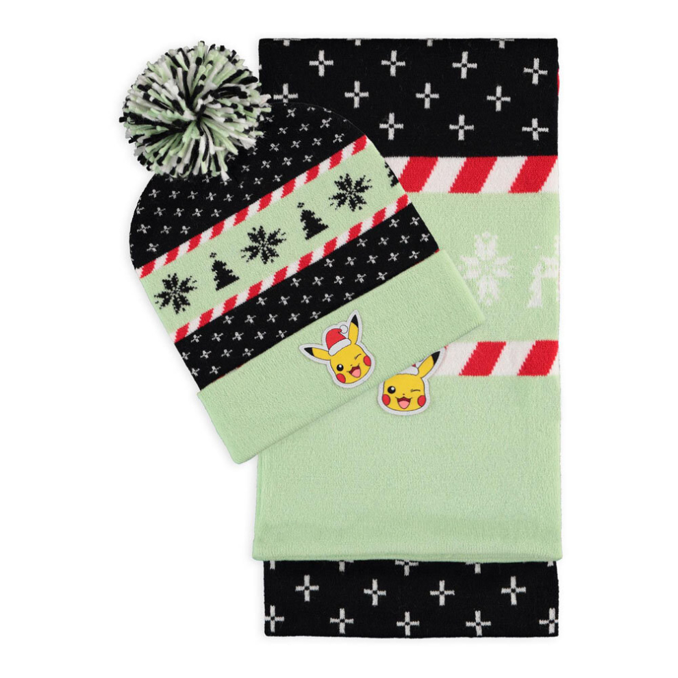 Pokémon Pokemon Pikachu Christmas Festive Beanie & Scarf Gift Set - Bsc018773pok Not,Specified