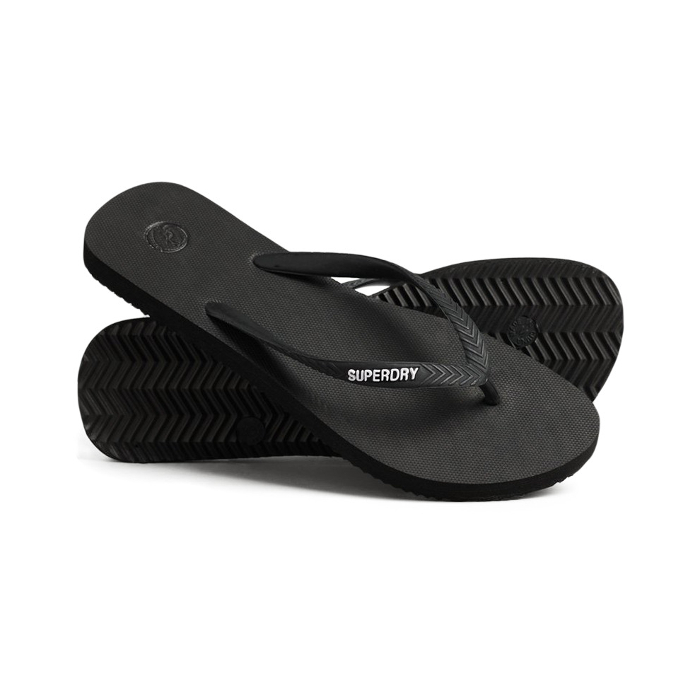 (L) Superdry Women's Classic Flip Flops Black UK M-XL