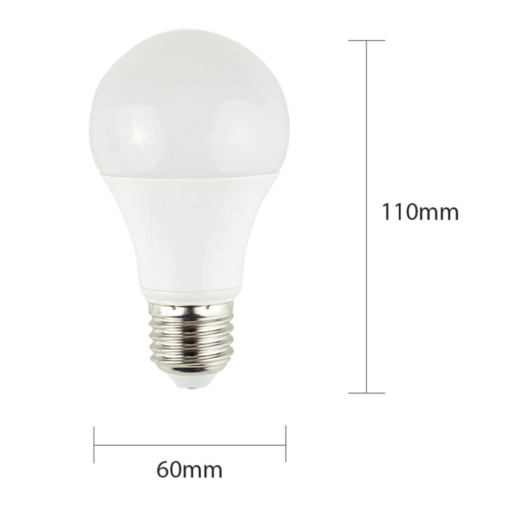 4 Pack E27 White Thermal Plastic GLS LED 6W Cool White 6500K 500lm Light Bulb