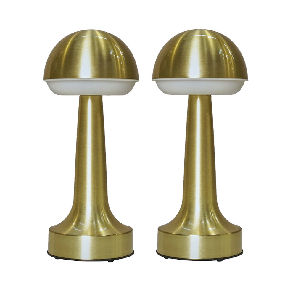 Pair of Troy Brass LED Touch Table Lamp