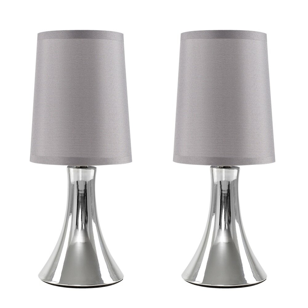 Trumpet Pair Of Silver Table Lamp