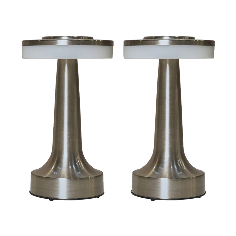 Pack of 2 Talence Silver LED Touch Table Lamp