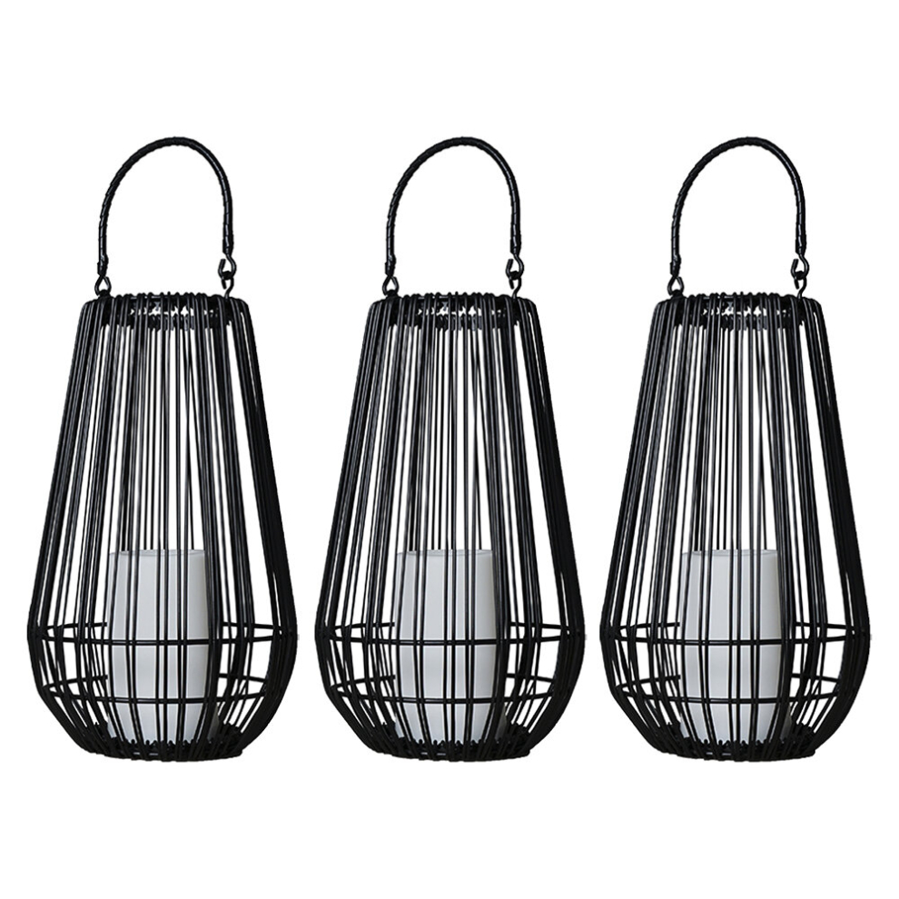 Lantern 3 Pack Black Outdoor Decorative Light