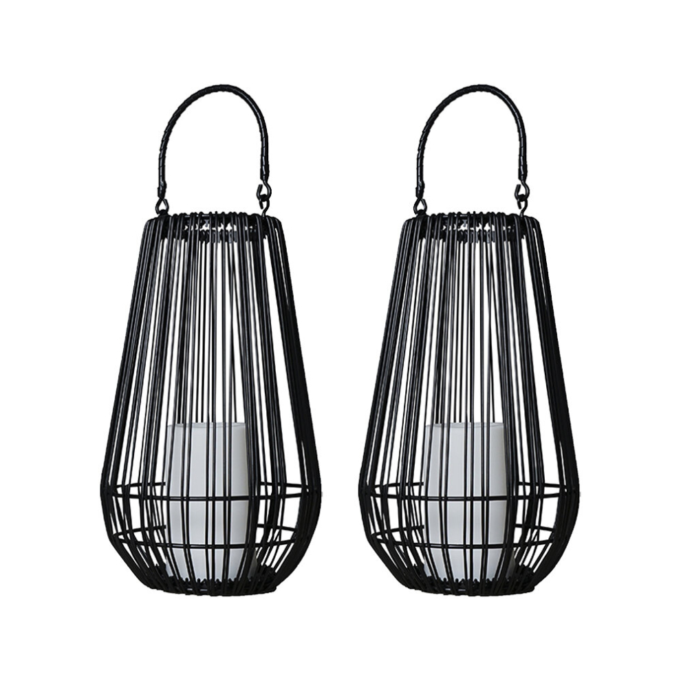 Lantern 2 Pack Black Outdoor Decorative Light