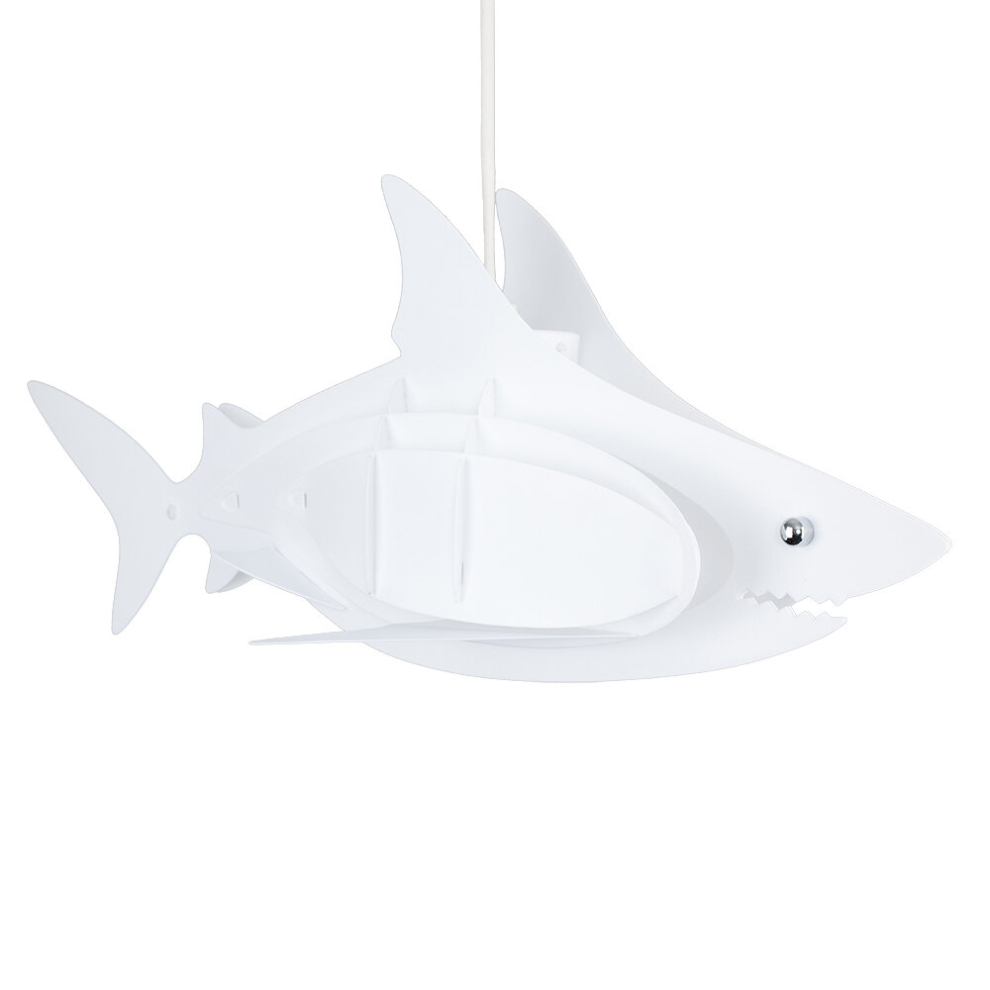 Fun Children's Bedroom White Shark Ceiling Pendant Light Shade