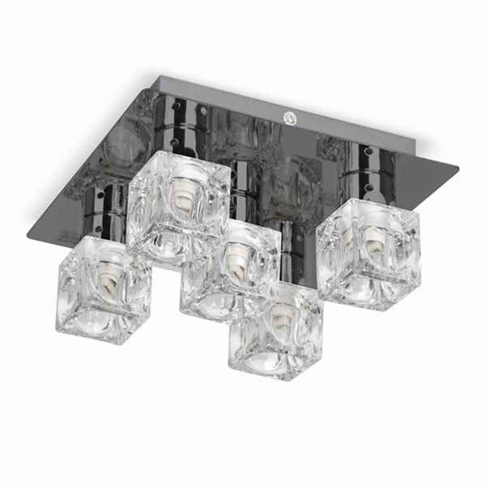 Ritz 5 Way Black Ceiling Light (Semi-Flush)