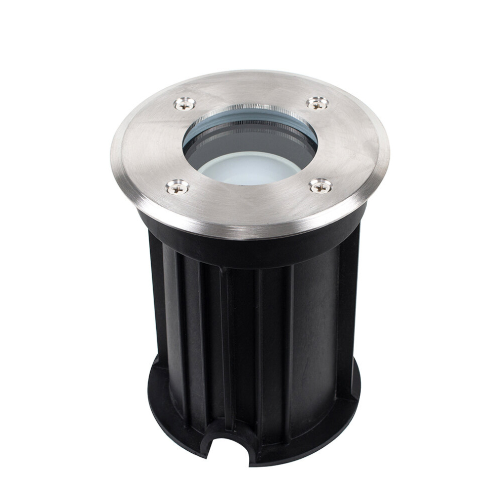 Modern Bushed Chrome IP54 Rated Outdoor Garden Walk Over Light - Complete with a LED Dusk to Dawn Sensor Bulb [4500K]