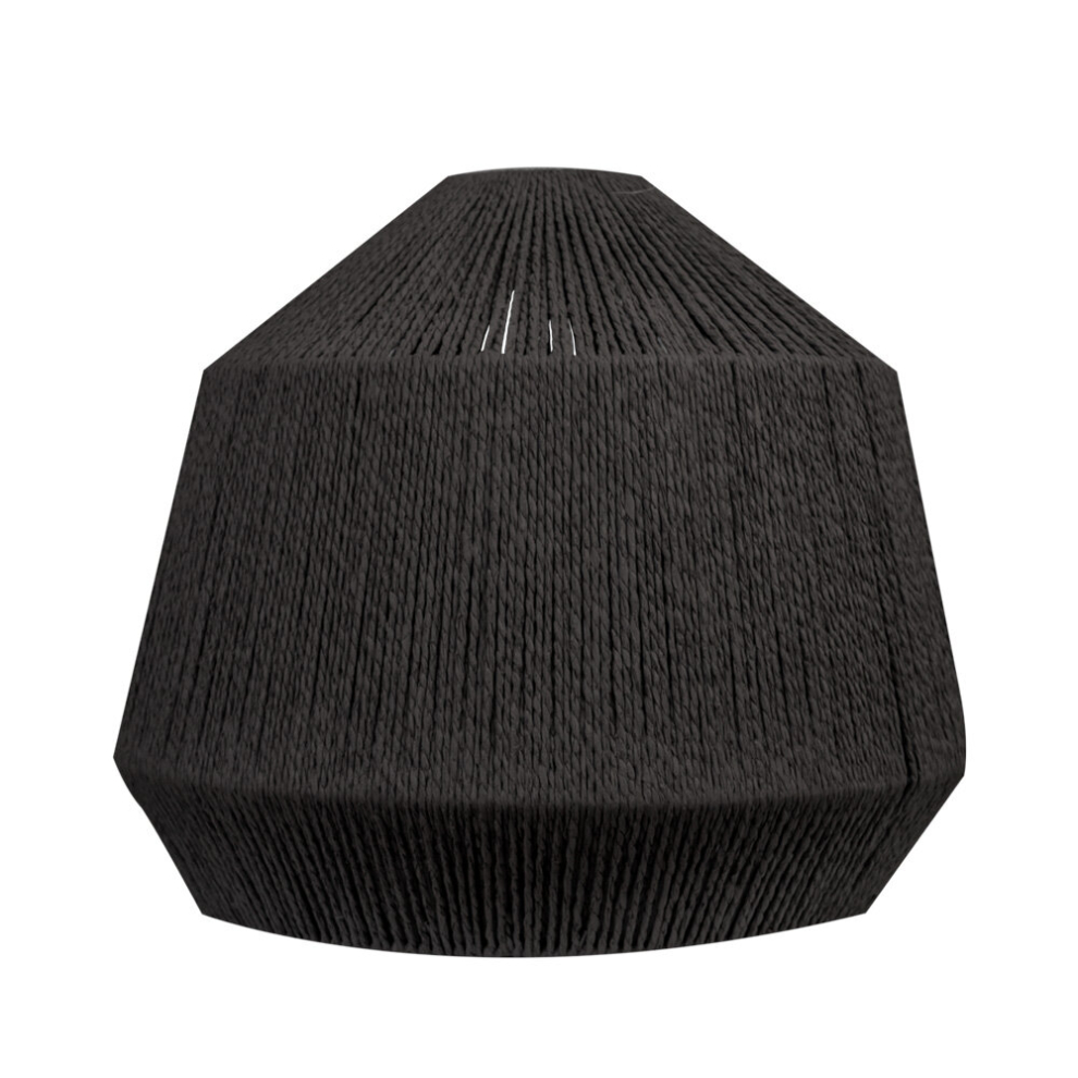 Large Modern Woven Rope Ceiling Pendant Light Shade Hemp Weave Rustic Lampshade - Black