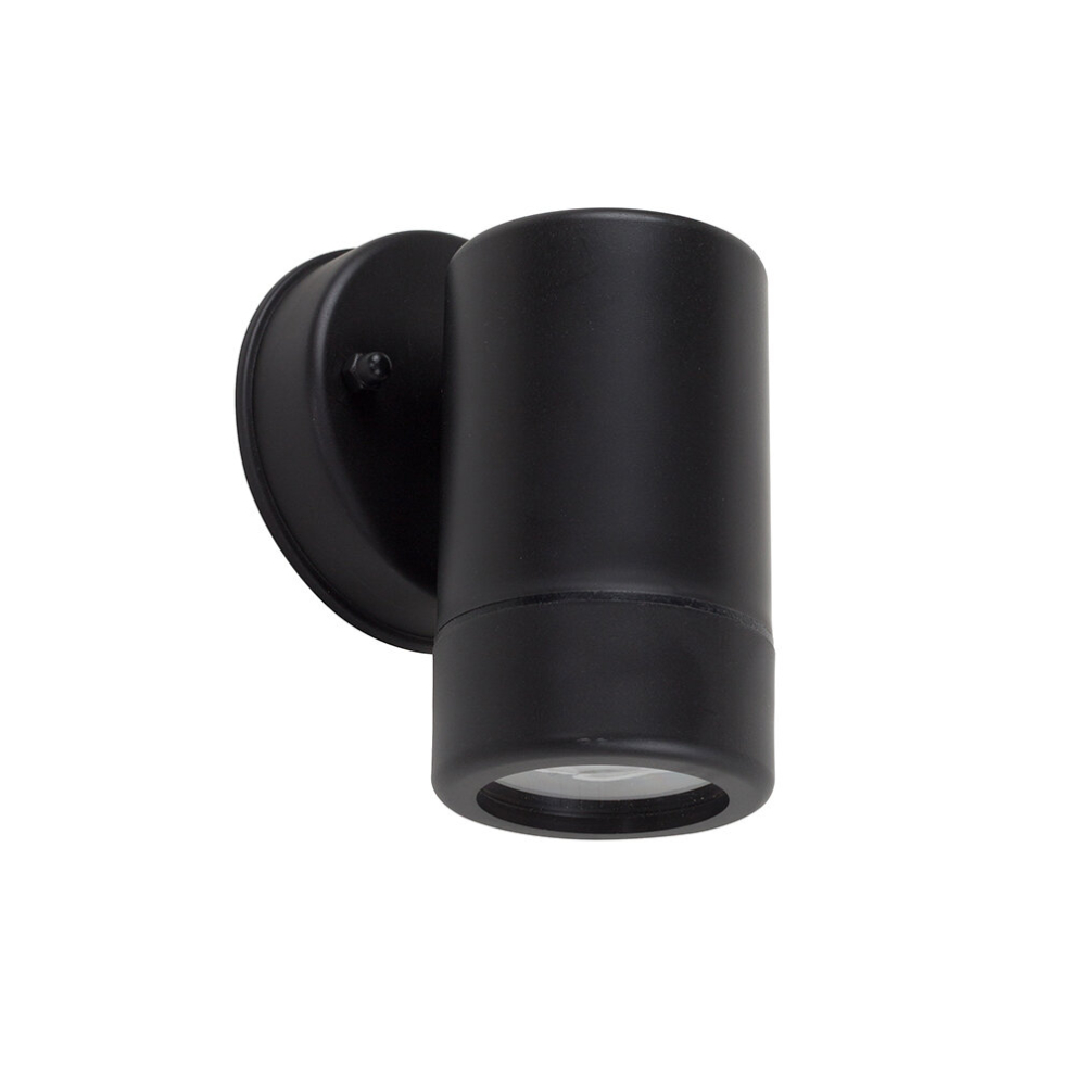 Modern Black Outdoor Garden IP44 Rated External LED Down Wall Porch Light - Complete with 1 x 5W GU10 Cool White LED Bulb