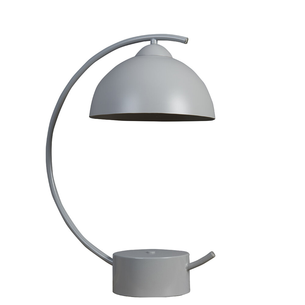 MinSun Contemporary Cool Grey Crescent Frame Dome Table Lamp - Complete with a 4w LED Golfball Bulb [3000K Warm White]