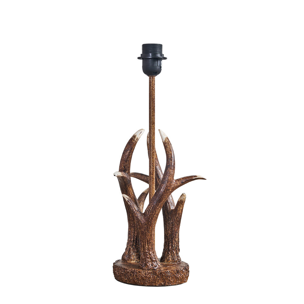 Intertwined Caribou Antler Design Table Lamp Base in a Rustic Natural Finish
